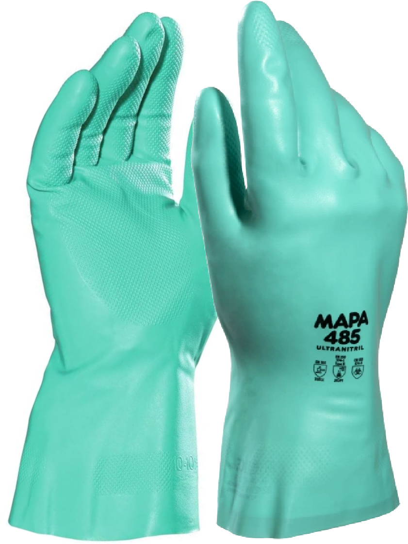 Guanto Lungo In Nitrile Floccato Verde, Taglia M – Resistente A Grassi E Solventi, 45cm